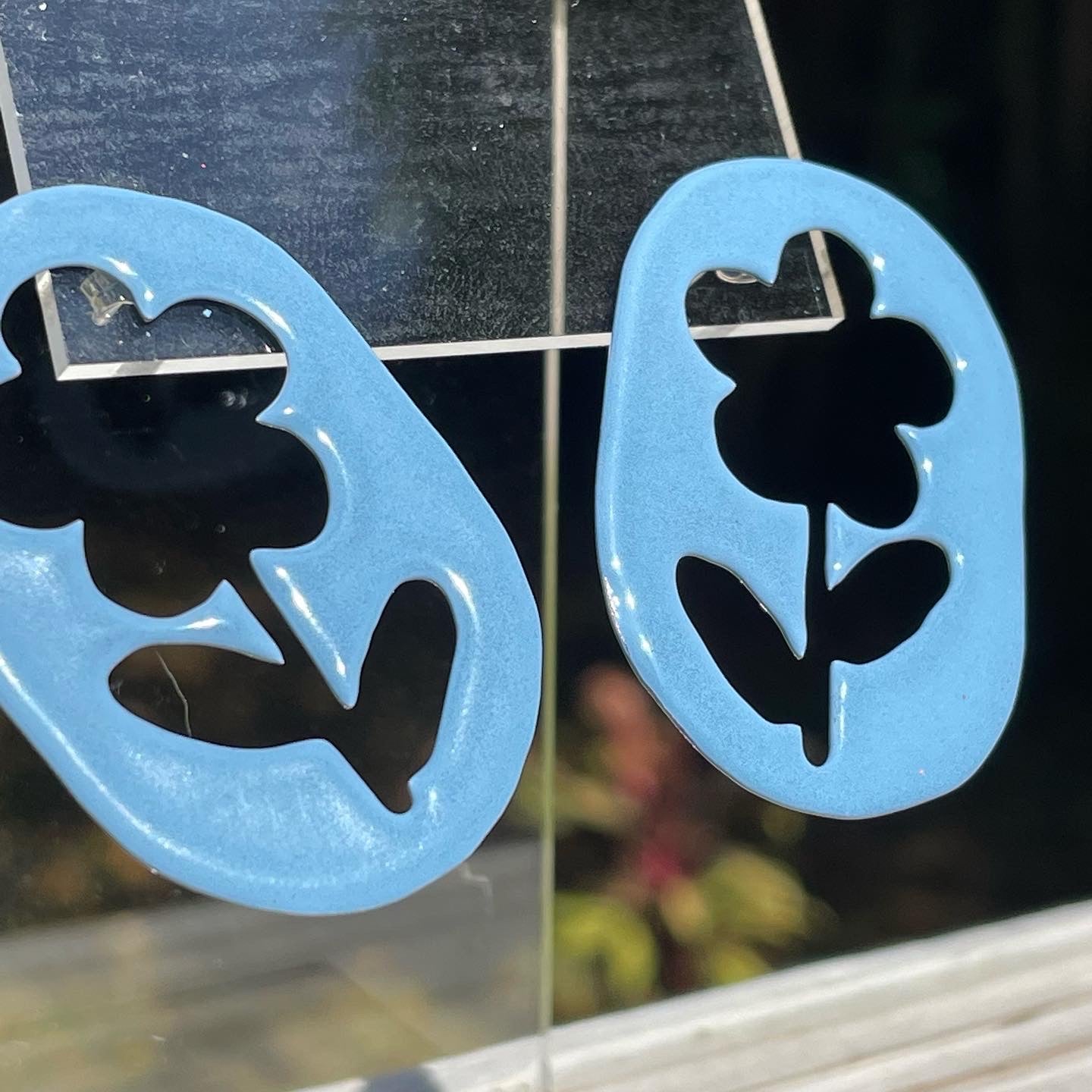 Powder Blue Big Flower Cut Outs