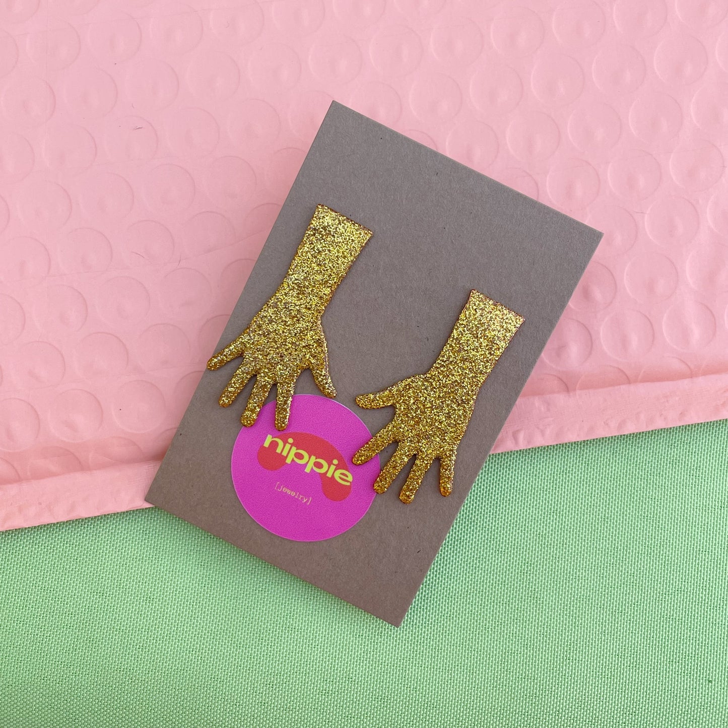 Gold Glitter Hands