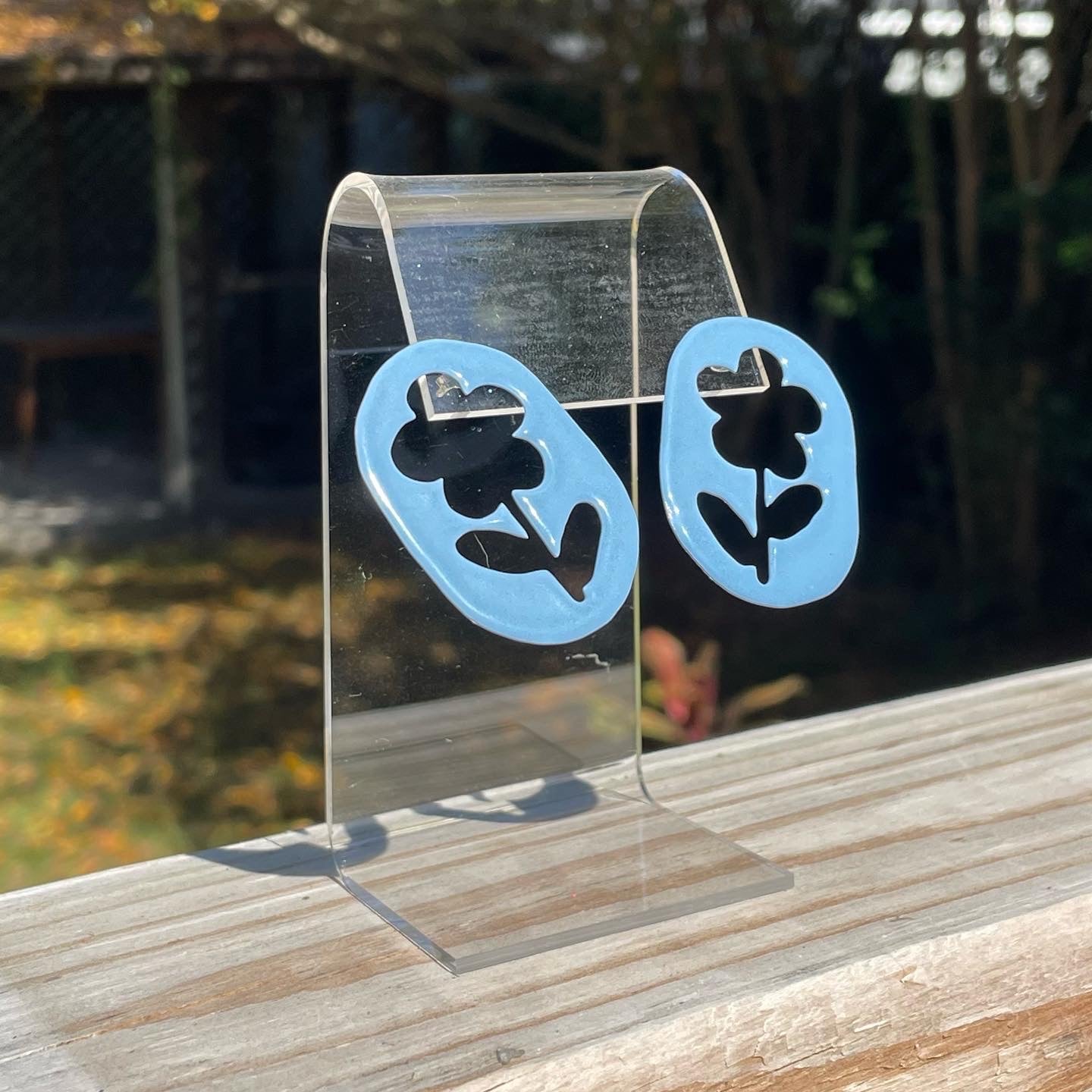 Powder Blue Big Flower Cut Outs
