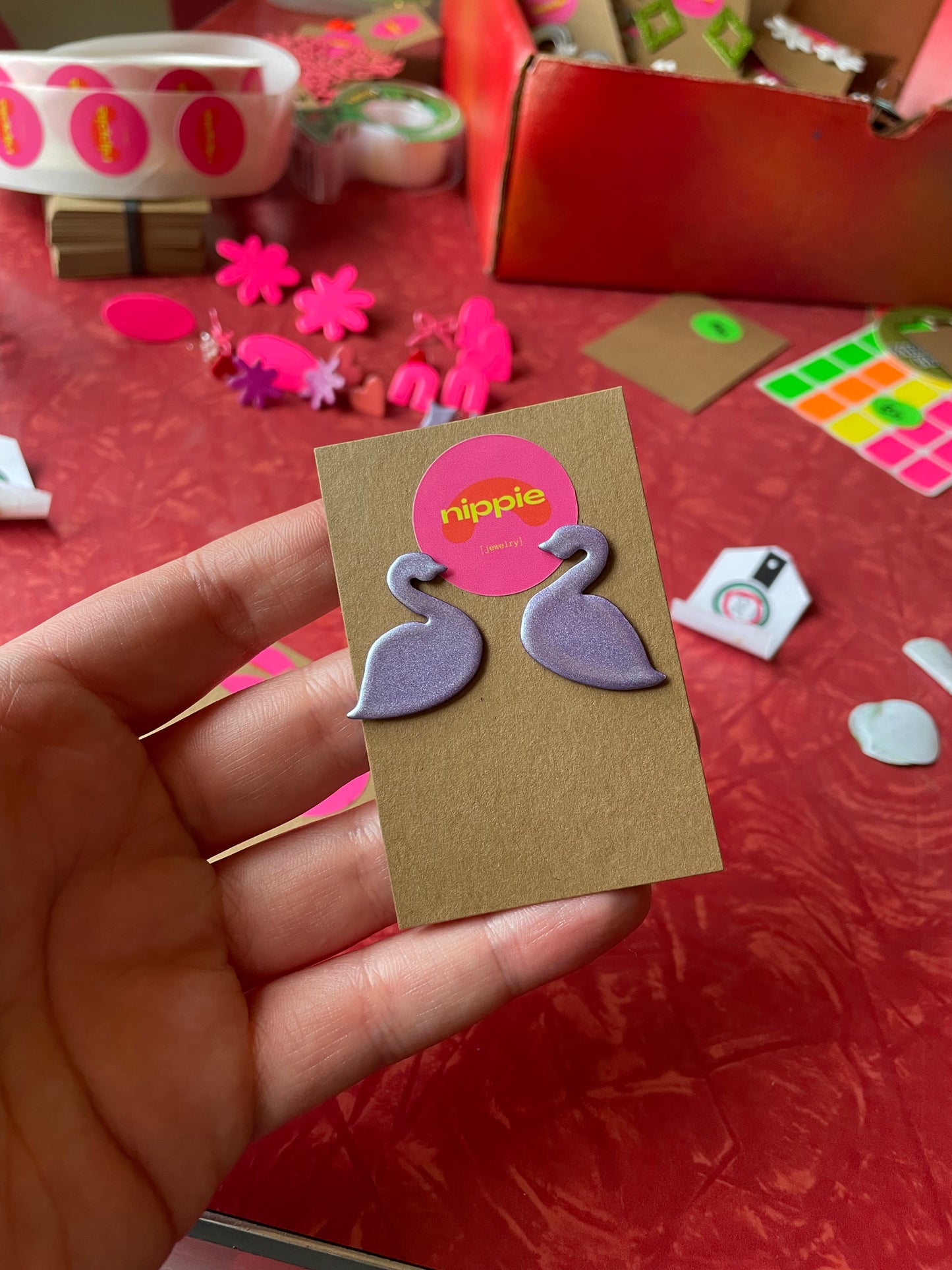 Little Lavender Sparkle Swans